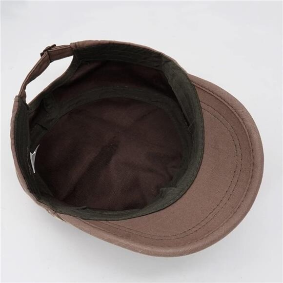 Unisex Army Cadet Cap Adjustable Flat Top Military Hat Cotton Baseball Hat - Picture 6 of 8